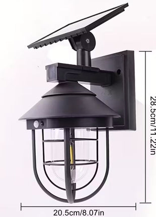 Solar LED Wall Light 600LM – Motion Sensor Outdoor Sconce – IP65, 1800mAh Battery, Black