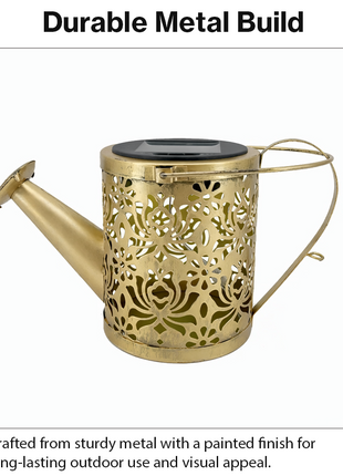 Solar Watering Can Garden Light Metal LED Hanging Waterproof