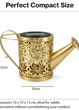 Solar Watering Can Garden Light Metal LED Hanging Waterproof