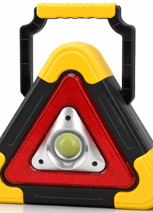 Solar Warning Triangle with LED Light, Power Bank & Flashlight – 5 Light Modes