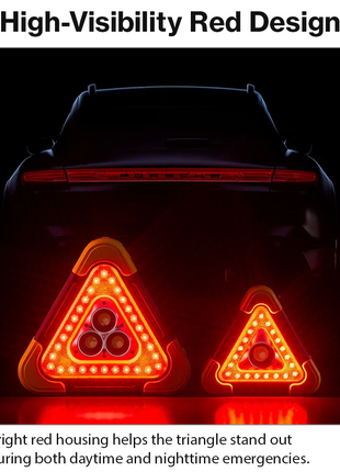 Solar Warning Triangle with LED Light, Power Bank & Flashlight – 5 Light Modes