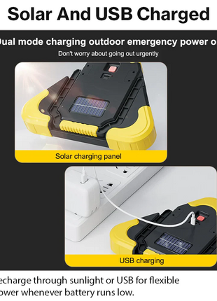 Solar Warning Triangle with LED Light, Power Bank & Flashlight – 5 Light Modes