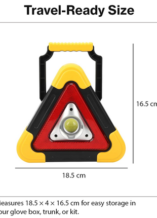 Solar Warning Triangle with LED Light, Power Bank & Flashlight – 5 Light Modes