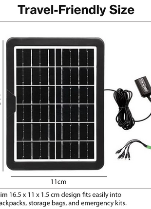 Portable 5V 1.8W Solar Panel Charger with USB Cable for Mobile Phone Charging
