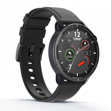 Norden Target Smart Watch with 1.39" HD TFT Full Touch Screen, Realtek 8763EWE Processor, 100+ Sport Modes, Heart Rate &amp; Blood Oxygen Monitor, IP68 Waterproof, BT5.2, 7-Day Standby, Magnetic Charging, Compatible with Da Fit App - Black