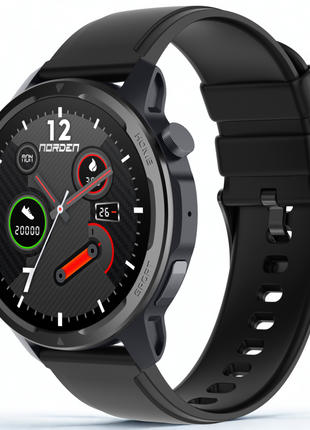 Norden Target Smart Watch with 1.39" HD TFT Full Touch Screen, Realtek 8763EWE Processor, 100+ Sport Modes, Heart Rate &amp; Blood Oxygen Monitor, IP68 Waterproof, BT5.2, 7-Day Standby, Magnetic Charging, Compatible with Da Fit App - Black