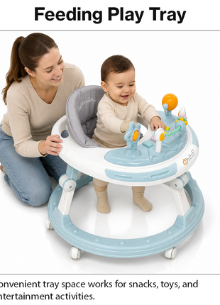 Adjustable Baby Walker with Music, Lights & Foldable Design