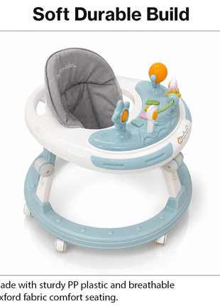 Adjustable Baby Walker with Music, Lights & Foldable Design