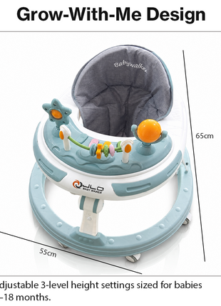 Adjustable Baby Walker with Music, Lights & Foldable Design