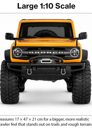 1:10 4WD Trailcrawler RC Truck 2.4GHz 18km/h 7.4V Li-Ion LED Lights Metal Gears RTR 47cm Off-Road Climbing Vehicle