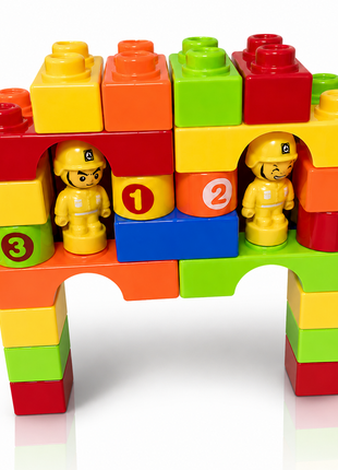 29PCS Large ABS Plastic Building Blocks Construction Play Set with Figures, Colorful Stackable Bricks for Kids Age 3+