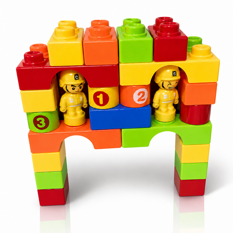 29PCS Large ABS Plastic Building Blocks Construction Play Set with Figures, Colorful Stackable Bricks for Kids Age 3+