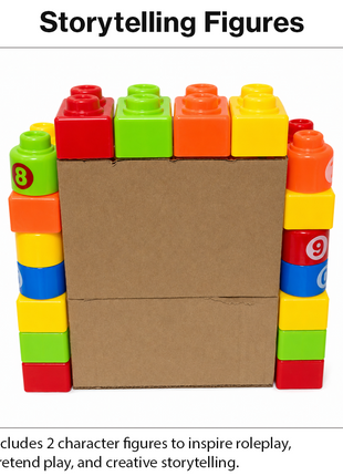 29PCS Large ABS Plastic Building Blocks Construction Play Set with Figures, Colorful Stackable Bricks for Kids Age 3+
