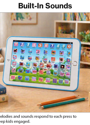 Kids Educational Learning Tablet 20×13.5 cm Plastic Touch Toy – 53‑Key Early Learning Tablet