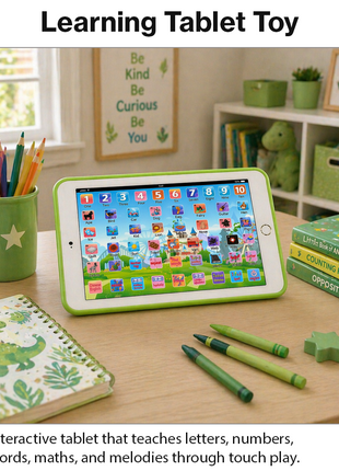 Kids Educational Learning Tablet 20×13.5 cm Plastic Touch Toy – 53‑Key Early Learning Tablet