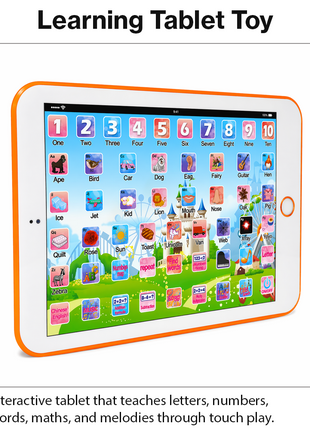Kids Educational Learning Tablet 20×13.5 cm Plastic Touch Toy – 53‑Key Early Learning Tablet