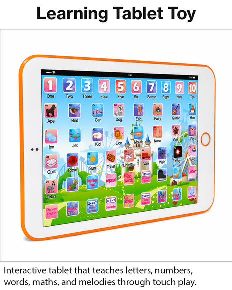Kids Educational Learning Tablet 20×13.5 cm Plastic Touch Toy – 53‑Key Early Learning Tablet