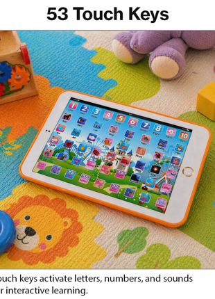 Kids Educational Learning Tablet 20×13.5 cm Plastic Touch Toy – 53‑Key Early Learning Tablet