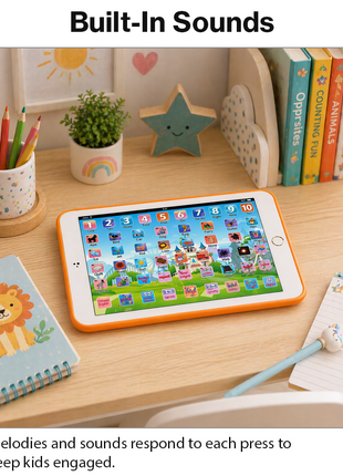 Kids Educational Learning Tablet 20×13.5 cm Plastic Touch Toy – 53‑Key Early Learning Tablet