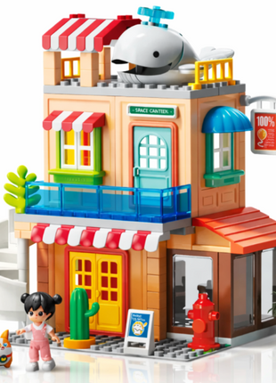 1810 Dollhouse Large Building Blocks Set – 141 Pieces, 1 Doll & Dog, Multicolour, 3+
