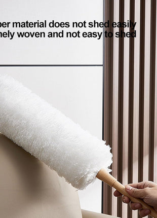 Microfiber Feather Duster  – Washable Bendable Dusting Wand with Bamboo Handle White