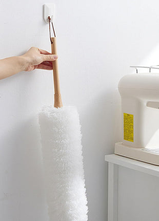Microfiber Feather Duster  – Washable Bendable Dusting Wand with Bamboo Handle White