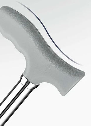 Quad Walking Cane 66–89cm Height Adjustable – Stainless Steel Base + Anti-Slip Feet – Ergonomic Grey Handle
