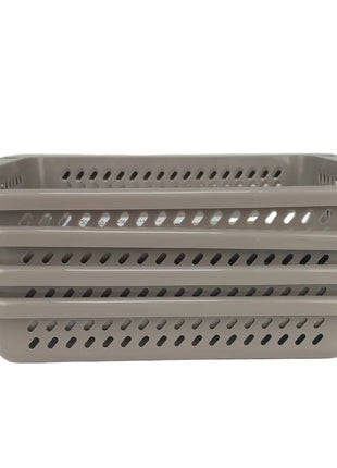 4 Tier Plastic Storage Rack 66.5cm – Stackable ABS Organizer Shelf with Ventilated Baskets
