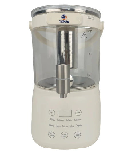 Electric Glass Tea Maker 3.5L with Stainless Steel Infuser and Digital Touch Panel