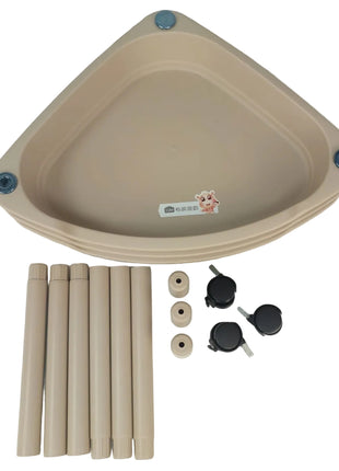 3 Tier Plastic Storage Rack with Wheels – ABS Corner Organizer Shelf with Removable Casters
