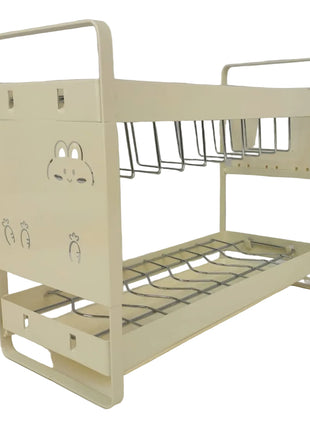 Dish Drying Rack 470 mm – Metal Frame with Utensil Holder and Removable Hook