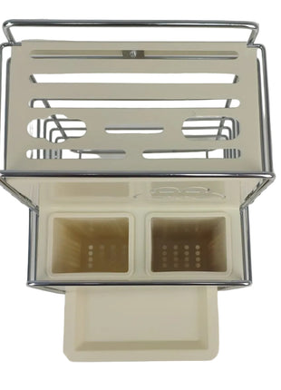 Knife Rack 165×152×238mm Carbon Steel Frame with Drainage Holes and Utensil Dividers