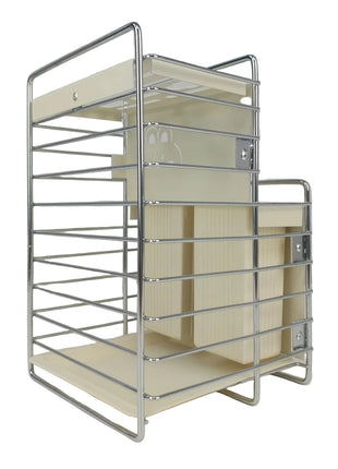 Knife Rack 165×152×238mm Carbon Steel Frame with Drainage Holes and Utensil Dividers