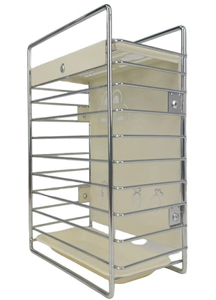 Utensil & Cutlery Organizer Rack 165x95x215mm – Chrome Metal Frame with Removable Drip Tray