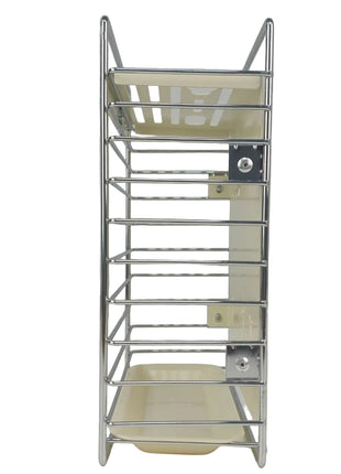 Utensil & Cutlery Organizer Rack 165x95x215mm – Chrome Metal Frame with Removable Drip Tray