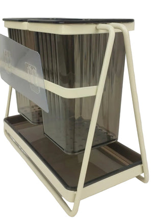 Utensil and Cutlery Holder Dual Compartment ABS with Drip Tray