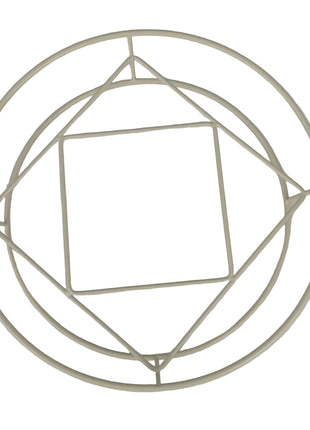 Round Metal Pot Stand 260 mm – Heat Resistant Matte Cream Trivet for Hot Cookware and Serving Dishes