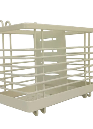 Kitchen Utensil Holder Rack 160mm Cream Coated Metal with Drip Tray – Sink or Counter Organizer