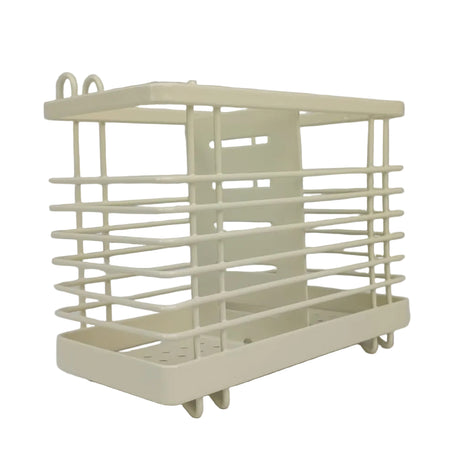 Kitchen Utensil Holder Rack 160mm Cream Coated Metal with Drip Tray – Sink or Counter Organizer
