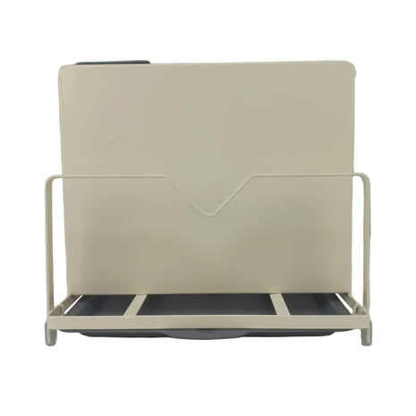 Dish Drying Rack Medium – Steel Frame with Knife Slot, Lid Holder, Hooks, Drip Tray – Countertop Organizer