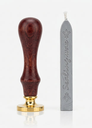 Floral Wax Seal Stamp with Wooden Handle & 2 Wax Sticks