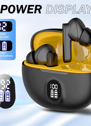 Norden TWS Wireless Earphones Bluetooth 5.3 with Charging Case, Type-C Fast Charging, Touch Control, Noise Reduction, Built-in Mic for Calls and Music - Compatible with iOS & Android-  Black