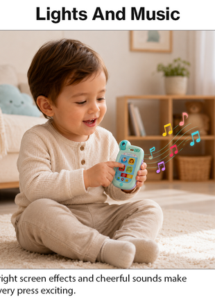 Baby Musical Toy Phone – Light-Up Educational Play Phone with Music, Animal Sounds & Numbers