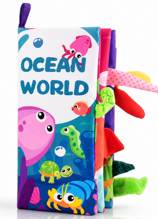 Teaching Cloth Book – Soft Crinkle Educational Baby Book 0m+, Ocean World Design