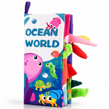 Teaching Cloth Book – Soft Crinkle Educational Baby Book 0m+, Ocean World Design