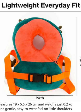 Baby Head Protection Cushion Backpack Anti-Fall Pillow Dacron Plush Lightweight Adjustable Strap 6–72 Months Soft Breathable