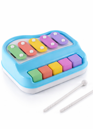 2‑in‑1 Piano Xylophone Toy for Kids – 8‑Tone Musical Instrument with Drum Sticks