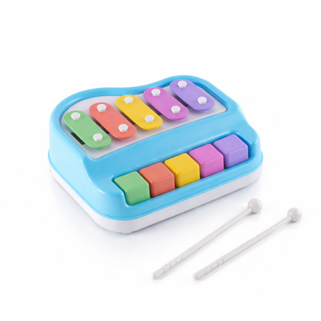 2‑in‑1 Piano Xylophone Toy for Kids – 8‑Tone Musical Instrument with Drum Sticks