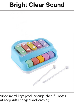 2‑in‑1 Piano Xylophone Toy for Kids – 8‑Tone Musical Instrument with Drum Sticks