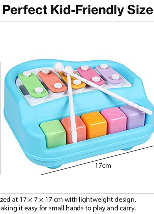 2‑in‑1 Piano Xylophone Toy for Kids – 8‑Tone Musical Instrument with Drum Sticks